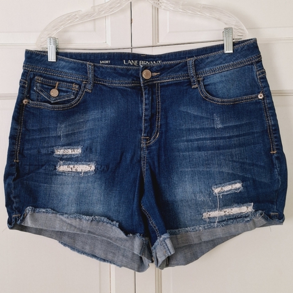 Lane Bryant distressed jean shorts